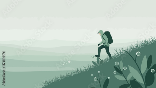 Adventures And Exploration In Nature In Foggy Conditions For Health And Fitness