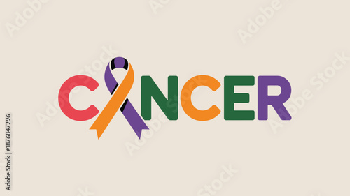 Cancer awareness ribbon Vector