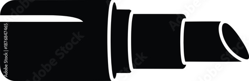 Lipstick makeup cosmetic beauty product women accessory icon black illustration isolated on white background solid