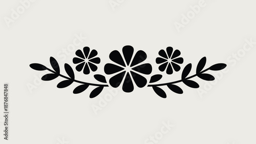 Simple floral border design Vector