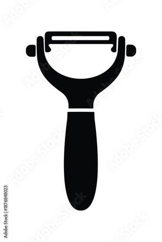 Potato peeler icon vector for vegetable and fruit skin removal kitchen tool