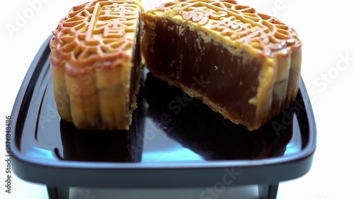 Mooncake with lotus seed paste filling