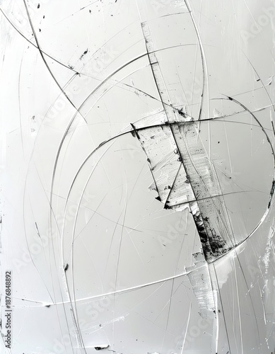 Abstract Silver Gray Texture with Geometric Scratches and Patterns