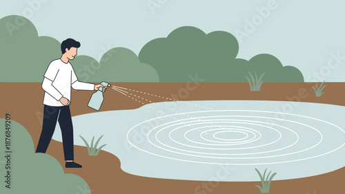 Application Of Aquatic Herbicide To Waterbody For Plant Control Measures