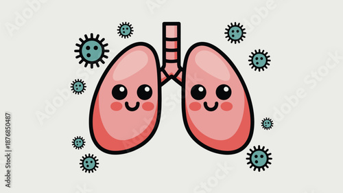 Lungs fighting off germs Vector
