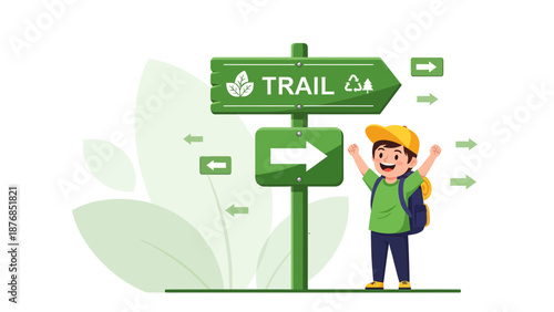 Boy Exploring Nature Trails For Family Adventure And Outdoor Activities