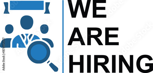 Recruiting process concept . We are hiring . Job opportunity . 