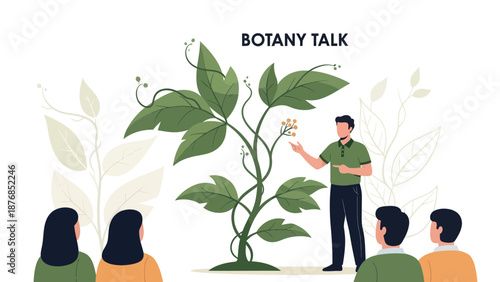 Botanical Presentation Illustrating Plant Morphology For Educational Purposes