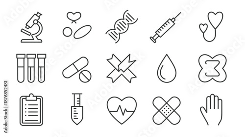Medical and scientific symbols collection Vector