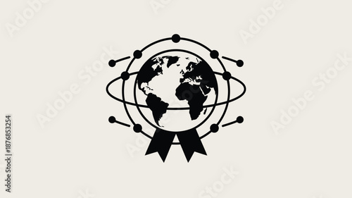 Global network connected earth Vector