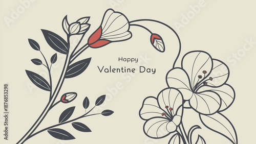 Beautiful floral illustration for Valentine's Day celebration