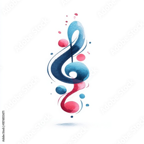 Abstract Musical Note Flow, Opera Sound Concept Illustration