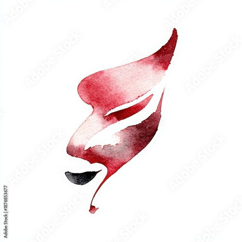 Expressive Opera Singer Face Silhouette, Watercolor Art