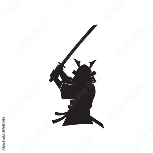 silhouette of samurai warrior with sword