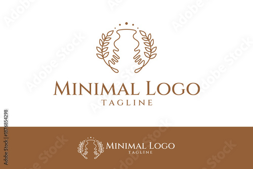 pottery craft logo in line art design style