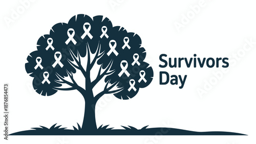 Tree of hope for survivors day Vector