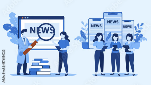 HR manager with employee at interview and business flow chart. Employee assessment software, HR company system, employee check programme concept, flat vector modern illustration 
