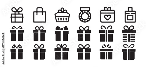 Packaging Box Icons Set, Open and Closed Shipping Package icon . vector illustration eps 10