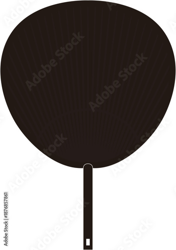 大きなうちわ（黒）のイラスト