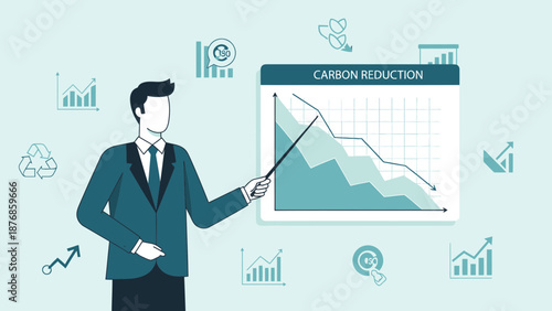 Carbon Footprint Reduction Presentation Illustrating Progress And Sustainability Goals