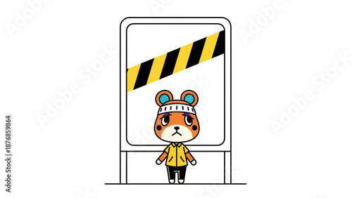 Cartoon Animal Depressed About Restricted Access Illustration On White Background