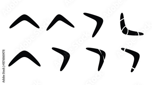 Flying boomerang icon silhouette vector symbol design