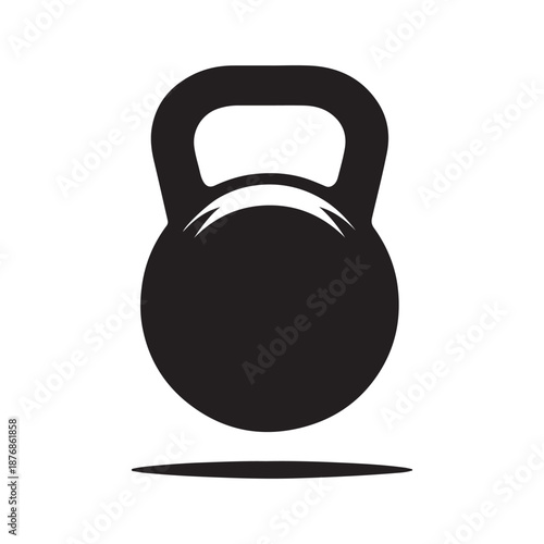 kettle bell weightlifter vector silhouette line art idea illustration.