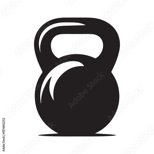 kettle bell weightlifter vector silhouette line art idea illustration.