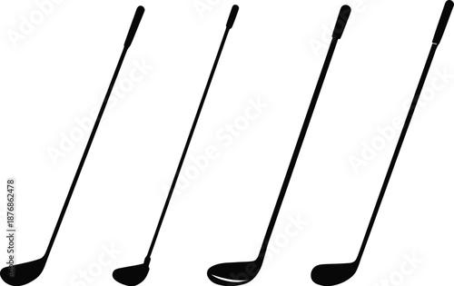 Golf club icon set. Game equipment. Professional sport, classic golf club for official competitions and tournaments. Vector illustration !