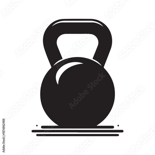 kettle bell weightlifter vector silhouette line art idea illustration.