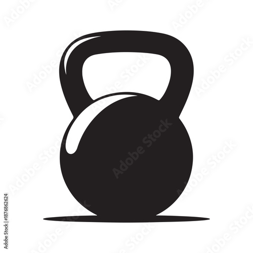 kettle bell weightlifter vector silhouette line art idea illustration.