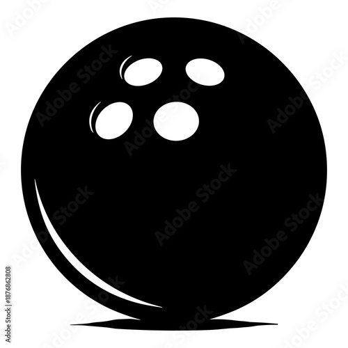 Solid black silhouette icon representing a perfectly weighted bowling ball ready for a strike on the lane