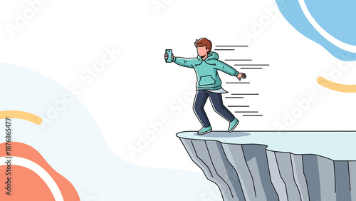Chasing Clout Careless Selfie Taker Balances On Cliff Edge For Online Validation