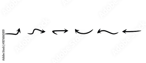 Arrow icons set in flat style. Curved arrows. Arrow sign, direction, rotation, up, upward, down, upward arrow symbols, vector illustrations on a transparent background.