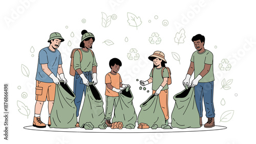 Community Volunteers Participate In Cleaning Up Environmental Awareness Campaign