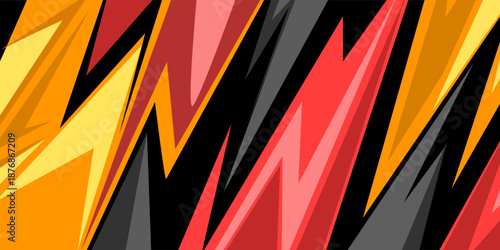 Graphic abstract red orange stripe racing background. Sports racing texture background.