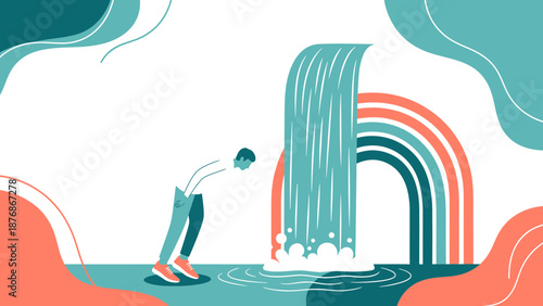 Contemplative Moment At The Waterfall Discovering Hope And Recovery In Nature