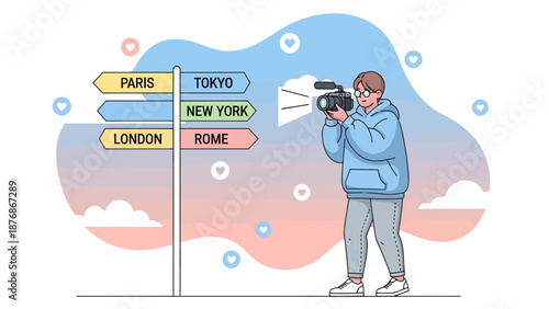 Content Creator Documenting Global Destinations Through Travel Videography