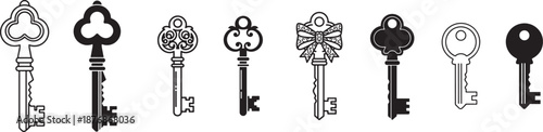 collection of old and modern metal keys