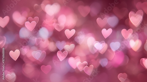 Mothers Day, Valentines Day, love holiday theme. A vibrant pink heartshaped bokeh background with a blurred effect, creating a dreamy and romantic atmosphere.
