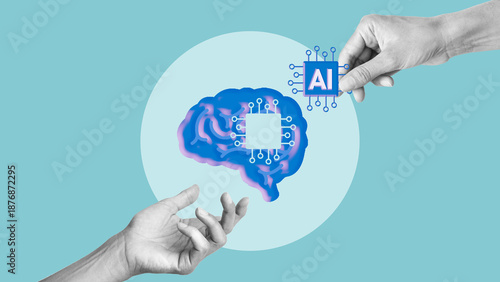 Foto Artificial Intelligence Integration Concept - AI Ethics and Control, Cognitive E