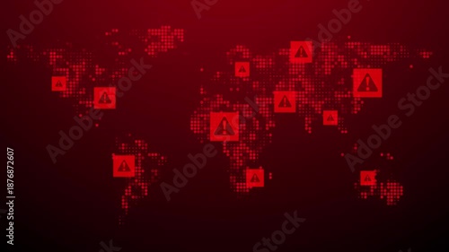 World map - danger signs all over the globe