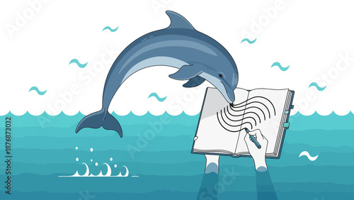 Dolphin Artist Creates Abstract Seascape Drawing In Open Waters Artistic Expression