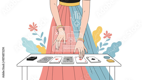 Digital Card Game Interface Integration With Fashionable Character Design Style