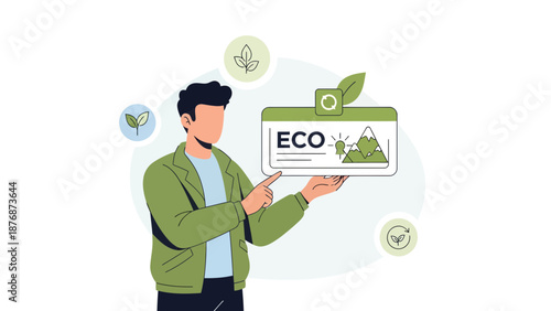 Eco Conscious Person Presents Sustainable Initiatives For The Future Environment