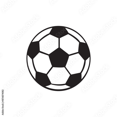 Classic black white football soccer ball vector icon Perfect for sports games athletic championship youth team graphic