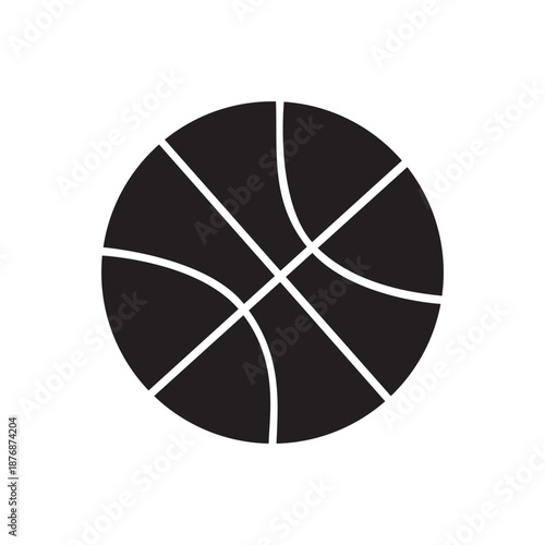 Black basketball sport icon silhouette design Minimalist graphic vector art for game athletic competition team