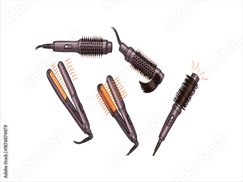 Collection of Hair Styling Tools for Professional Use