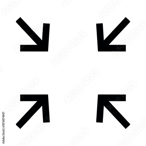 Four arrows pointing inward, symbolizing contraction or shrinking action
