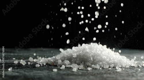 Chef Sprinkling Sea Salt Flakes on Food Slow Motion Video.